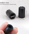 50 Piece Black 6mm D Shaft Potentiometer And Encoder Knobs With Concave Rotary Design Plastic Volume Control Knobs Replacement