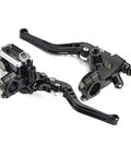 Universal Motorcycle Brake And Clutch Lever Set 7/8 Inch Handlebar 22Mm Billet Aluminum Adjustable Black on white background