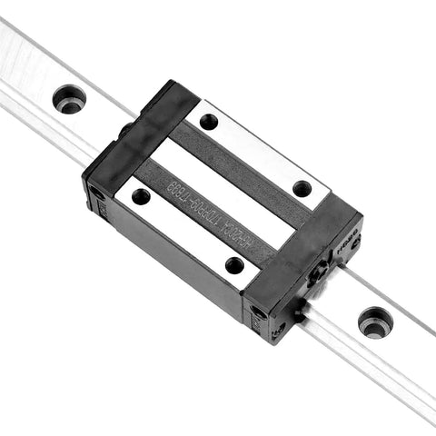 Two Pack 350mm Linear Sliding Rail Guide With Four HGH20CA Carriages For 3D Printers CNC Machines And Routers, Smooth Low Noise Motion, Steel Bearing Rails close-up