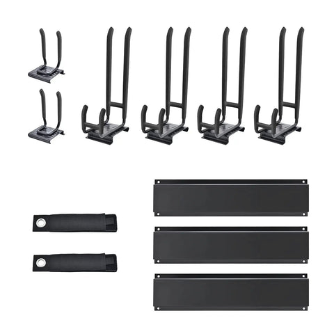 Garage Wall Mount Tool Organizer Rack With 6 Adjustable Heavy Duty Hooks for garden tools, black anthracite components