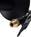 Close-up of connector on Heavy Duty Pressure Washer Hose Reel for Skid or Wall Mount, 3/8 in x 100 ft Capacity, 4000 PSI