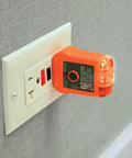 Beginner Friendly Handy Electrical Tester Kit For GFCI Outlet And Receptacle Testing plugged into wall outlet
