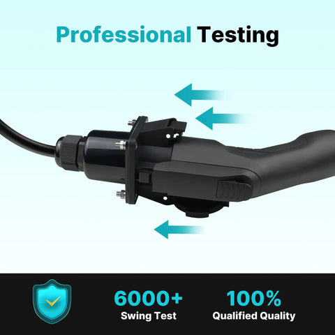 Rock Solid EV Charger Extension Cable With J1772 To Tesla Adapter for smooth testing performance and durability showcase.