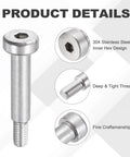 Product details of 26 Piece 304 Stainless Steel Shoulder Bolt Set, 5mm Shoulder Diameter, 20mm Shoulder Length, M4 By 0.7 Thread