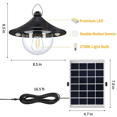 Kick Up Your Backyard Vibe With This Dope Solar Shed Light Featuring Dual Motion Sensors For Indoor And Outdoor Use With Smart Day And Night Modes To Keep The Space Lit Solid And Ready For Any Project Without Breaking The Bank. Solar light with black finish, 8.5 in diameter, includes premium LED and 16.5 ft cable.