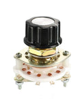 1 Pole 6 Position Band Selector Rotary Switch with 7 Pins, black knob, 10mm mount hole, ideal for DIY electronics