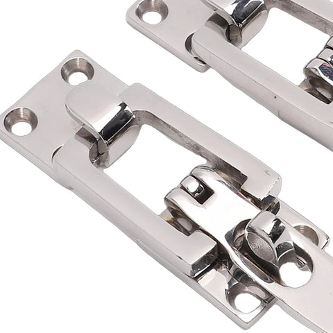 Fabater boat anti-rattle latch, 2-pack, stainless steel 316, lockable hold-down clamps with padlock hole, close-up