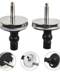 Six Pack Toilet Seat Top Fix Hinges Replacement Kit With Soft Release showcasing metal and plastic components for easy installation.