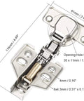 Stainless Steel Concealed Cabinet Hinges 4 Pack Heavy Duty Hydraulic Door Hinges with copper core cylinder and dimensions