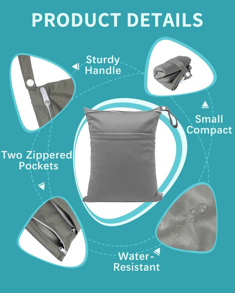 Waterproof Wet Dry Bags Set Of 3 Pack Must Have For Swimsuits Diapers Beach Pool And Gym Gear With Two Pockets Reusable Travel Organizers