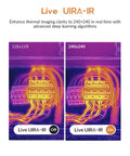 GT16D Dual Spectrum Thermal Camera With 240x240 UIRA IR Resolution And Smart UIRA Scene For Quick Moisture Checks Pro Grade Insulation Tests Floor Heating Electrical Systems And Solar Panel Diagnostics showing 240x240 live UIRA-IR