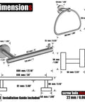 Brushed Finish 5-Piece Bathroom Hardware Set With Wall Mount For Tight Spaces Includes 24 Inch Towel Bar 7 Inch Towel Ring BAS165-BN