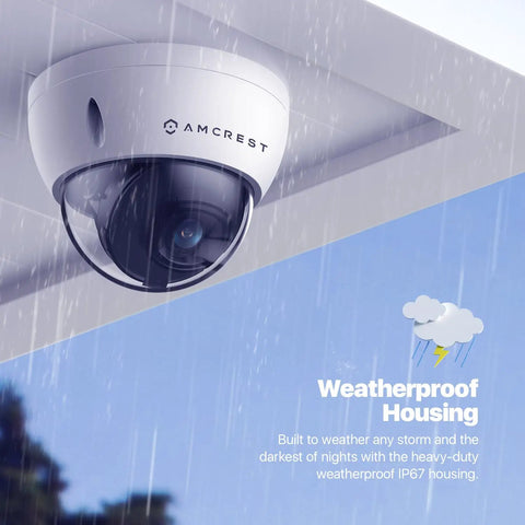 5MP PoE Outdoor Security Camera With Vandal Dome Ultra Clear Night Vision 132 Degree Wide View IP67 Weatherproof IK10