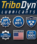 Full Synthetic Gear Oil With Ceramic Tech For Differentials And Transmissions, Meets API MT-1 And GL-5, certifications displayed