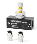 Aluminum 1/4 Inch NPT Air Flow Control Valve With Push To Connect Fitting In Line Speed Controller For Pneumatic Cylinders Unidirectional Throttle Valve 0 To 145 Psi Black