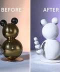 Before and after image showing effect of Pro Grade 3D Scanning Spray For All 3D Scanners Boost Reflectivity On Transparent Surfaces