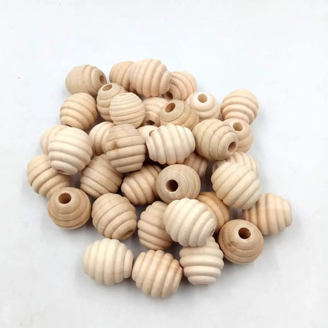 Unfinished Natural Wood Honeycomb Beads Set Dope 30 Pieces Each 22mm By 20mm DIY Jewelry Spacers For Necklaces Bracelets And Earrings