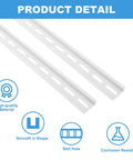 20 Pack 13 Inch Aluminum DIN Rails For Electrical Panels 35mm Wide By 7.5mm High Slotted Carrier For Mounting Equipment RoHS Compliant