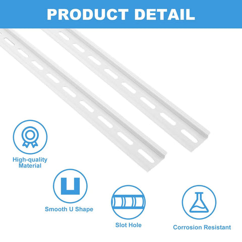 20 Pack 13 Inch Aluminum DIN Rails For Electrical Panels 35mm Wide By 7.5mm High Slotted Carrier For Mounting Equipment RoHS Compliant