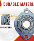 Three Quarter Inch Shaft Axle Bearing With Flanges For Dump Truck Tarp Systems Two Pack Aluminum Pillow Block Bearing