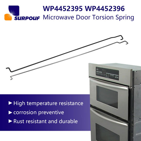 Microwave Door Torsion Spring Kit Left And Right Stainless Steel Models For KitchenAid Whirlpool Microwaves Replacement
