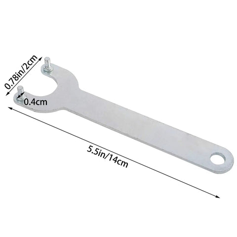 Angle Grinder Flange Wrench And Six Flange Nuts Kit 5/8-11 Fits Dewalt Makita Bosch Black Decker Ryobi Durable Steel Black