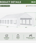 20x40 Foot Party Tent Canopy With Waterproof Top Removable Sidewalls Roll Up Door And Heavy Duty Steel Frame For Outdoor Events