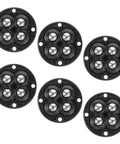 6 Pack Stick-On Adhesive Mini Swivel Caster Wheels For Furniture And Appliances, Reinforced Roller Frame, top view of casters