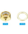 Skateboard Lock Nut Set For Longboards And Cruisers Two Pack Five Sixteenth Inch Hardware with 8 lock nuts and 16 spacers