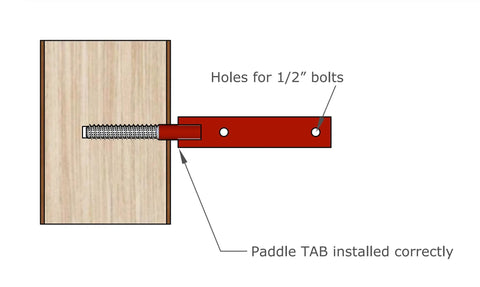 Tree Fort Paddle Tab For Treehouse Build Lightweight Platform Support Gear For Notched Beams And Entry Stairs Includes Paddle And Threaded Rod For Easy Setup