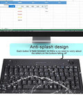 Heavy Duty Wired USB Keyboard With Eighty Eight Keys Dead Silent Business Keypad For Quick Data Entry Or Chill Gaming Sessions Bulletproof Design Plug And Play Ready, featuring anti-splash design and rubber backpad.