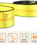 Beefy Heavy Duty Tow Strap 2 Inch By 20 Foot With Loops 20000 Lbs Break Strength Kinetic Recovery Tow Rope For ATV UTV Car Tractor Boat Trailer Emergency Towing Straps Tree Saver, 2-inch wide yellow strap