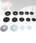 Sheet Metal Dimple Die Set For Harbor Press And Hydraulic Punch Driver Kit With Carbon Steel Flared Hole Tool And Nylon Backing Discs Heavy Duty Fabrication Accessory For Durable Sheet Metal Work, black nylon backing discs and silver washers