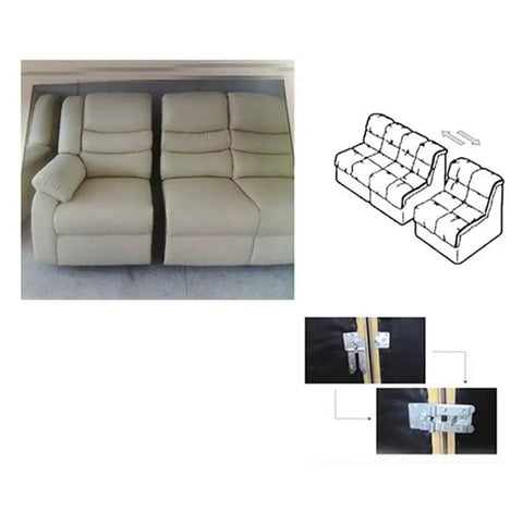 Heavy Duty Sectional Sofa Connectors 8 Pack Metal Sliding Blocks Lock Pins For Couch Repair Anti Shift Furniture Hardware Kit shown in use.