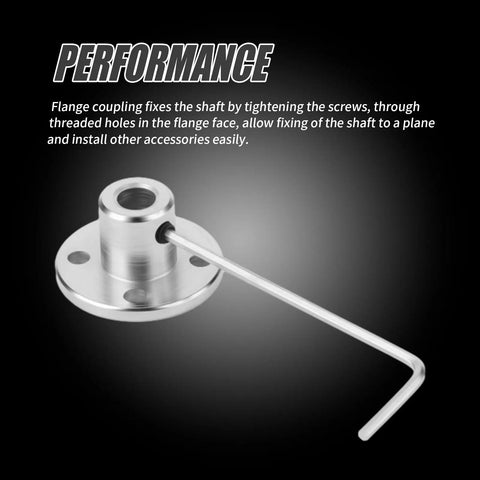5mm Rigid Flange Shaft Coupling Bundle, Stainless Steel Motor Shaft Connector For RC Models And DIY Projects, 22mm Flange, 10mm Outer Diameter, 12mm Height, M3 Set Screws, Corrosion Resistant, Heavy Duty, stainless steel flange coupling with hex key installed