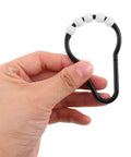 Hand holding a black Beaded Glide Shower Curtain Ring showing its bead design; part of a 20 pack for bathroom rods.
