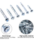 Heavy Duty Zinc Plated Steel Molly Bolt Wall Anchors Assortment Kit 80Pcs In 6 Sizes For Drywall Plaster And Tile shown with design details