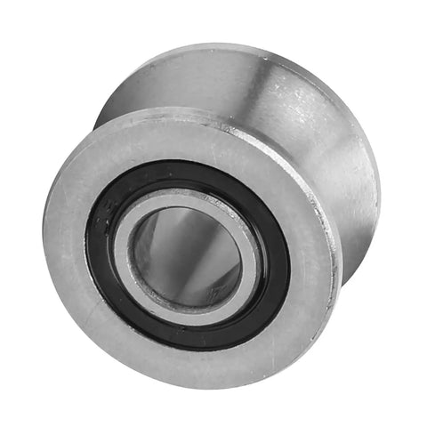 Straight Up Top Tier U22 Track Roller Bearing Using A Slick Yoke Mount For 8mm Shafts Rolled From Hardened 9Cr18 Steel, side view.