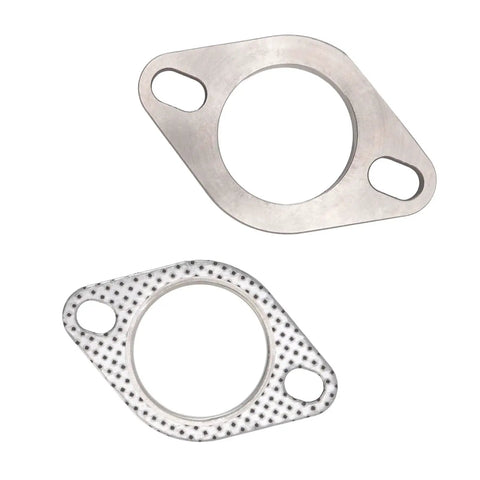 2 Inch Flange Connection Kit With Stainless Steel Flanges And Gasket Set Including Bolts Locknuts And Washers For Downpipe And Catback Header Repair Heavy Duty Truck Grade Build Complete 8 Piece Assembly For Secure Exhaust Joints