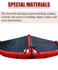 Portable Foldable Wind Wing For Kite Surfing Inflatable Foil With Window, red and black design with special stitching.