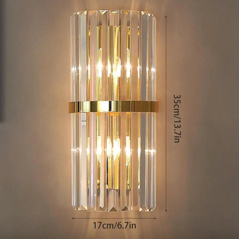 Top Shelf Crystal Wall Sconces With Brushed Black Metal And Sleek Bedroom Vanity Light For Bathroom Fixture Modern Bedside Lamp For Dining Room Decor Heavy Duty Build With Fresh Vibes, 35cm height, K9 crystal.