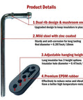 Universal Muffler Hanger Kit 16 Piece With 10mm Weld On Rods Zinc Coated Mild Steel And Rubber Insulators details view