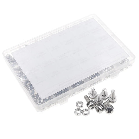 Built Different Heavy Duty 304 Stainless Steel Metric Fastener Assortment Kit Covering M2 Through M6 with screws and nuts in a case.