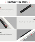 Installation steps for Five Pack Adjustable Black Cabinet Pulls For Kitchen Drawers Solid Metal Build Easy Breezy Install.