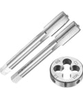 Three Piece Hand Tap And Die Set For M11 X 1 Taper And Plug Taps Right Hand Taps And Round Die Hand Threading Tool Kit For Quick Thread Fix