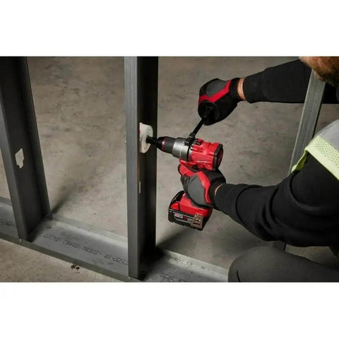 Compact Heavy Duty Rotary Drill Driver Featuring Autostop Safety Mode And Ultra Slim Body Made For Gnarly Tight Spots Built Like A Rig Ready Workhorse For Smokin Job Site Grinds Includes Powerhead Only in use on metal structure.
