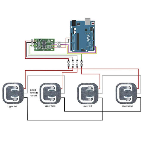 50kg Load Cell Sensor Kit With Half Bridge Strain Gauge And HX711 ADC Amplifier DIY Weight Scale Module Arduino Compatible Pro Grade Weighing Sensor For Your Next Project wiring diagram with four load cells and Arduino