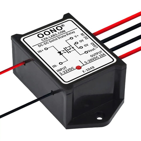 Dope High Current Isolated Solid State Relay Module 10 Amp SSR Board With DC 3-32V Input And DC 5-30V Output, black casing