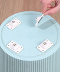 Stainless Steel Furniture Roller With Adhesive Sliders For Heavy Load Moving Washer Dryer Machine And Couch Glide Home Essentials top view showing adhesive sliders installation.