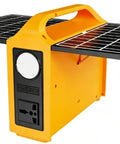 Hella Solid 200W Portable Solar Power Station With Built In Foldable Panel 12V 20Ah Lead Acid Battery, compact design with solar panel open.